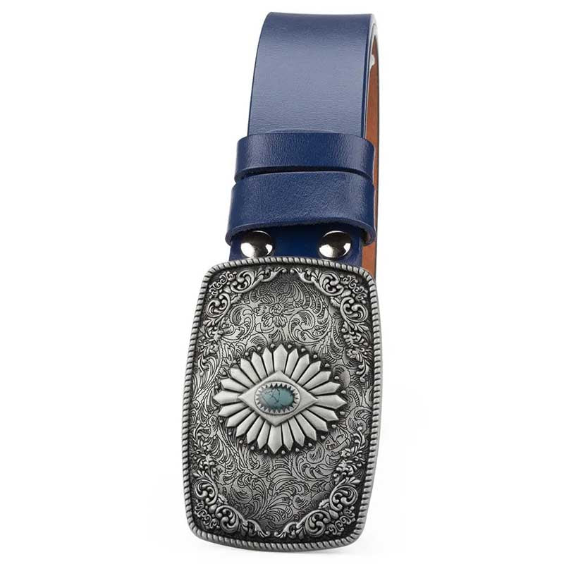 Square Pattern Western Belt Buckle - CowderryBelt BucklePewter