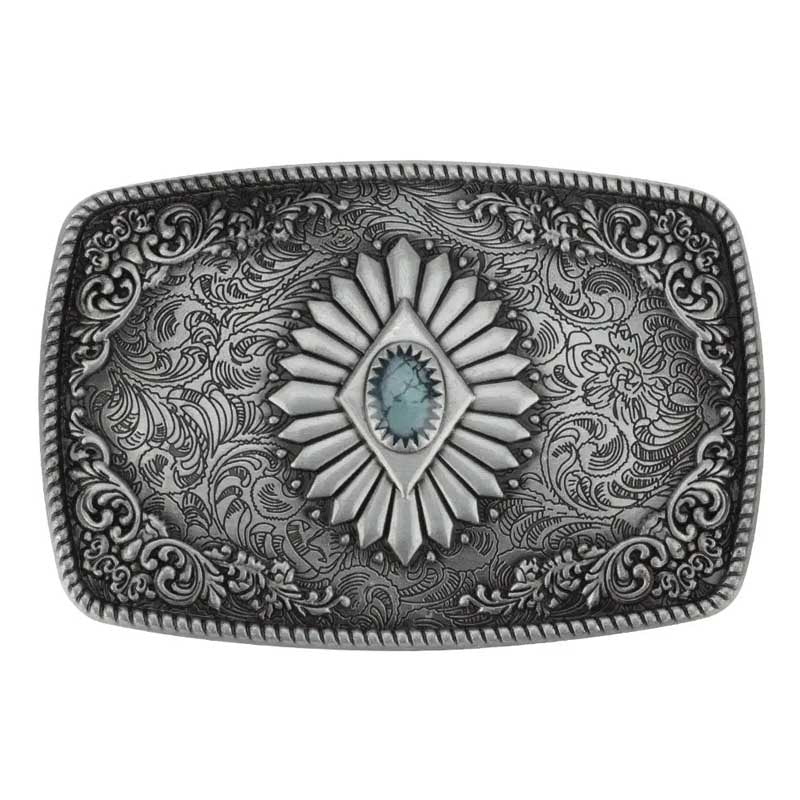 Square Pattern Western Belt Buckle - CowderryBelt BucklePewter