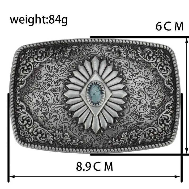 Square Pattern Western Belt Buckle - CowderryBelt BucklePewter
