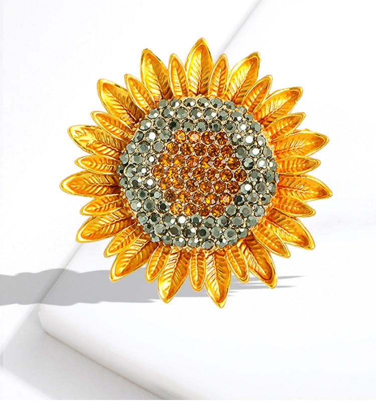 Sunflower Accessories Set: Belt, Earrings, and Brooch - Cowderry32-34 (Fit Waist 30-32 in)