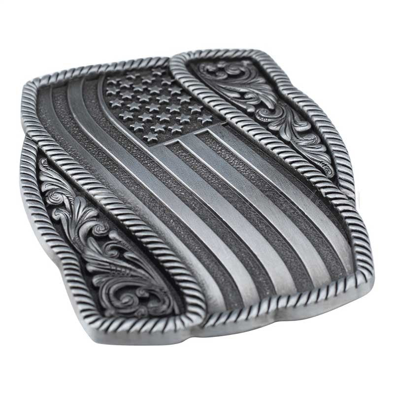 United States American Flag Western Belt Buckle - CowderryBelt BucklesGrey