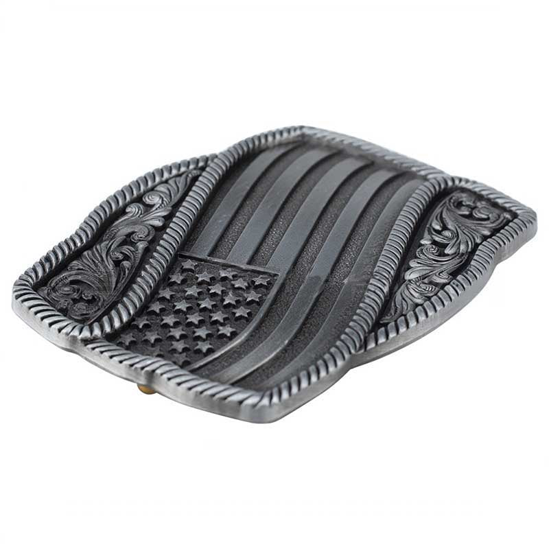 United States American Flag Western Belt Buckle - CowderryBelt BucklesGrey