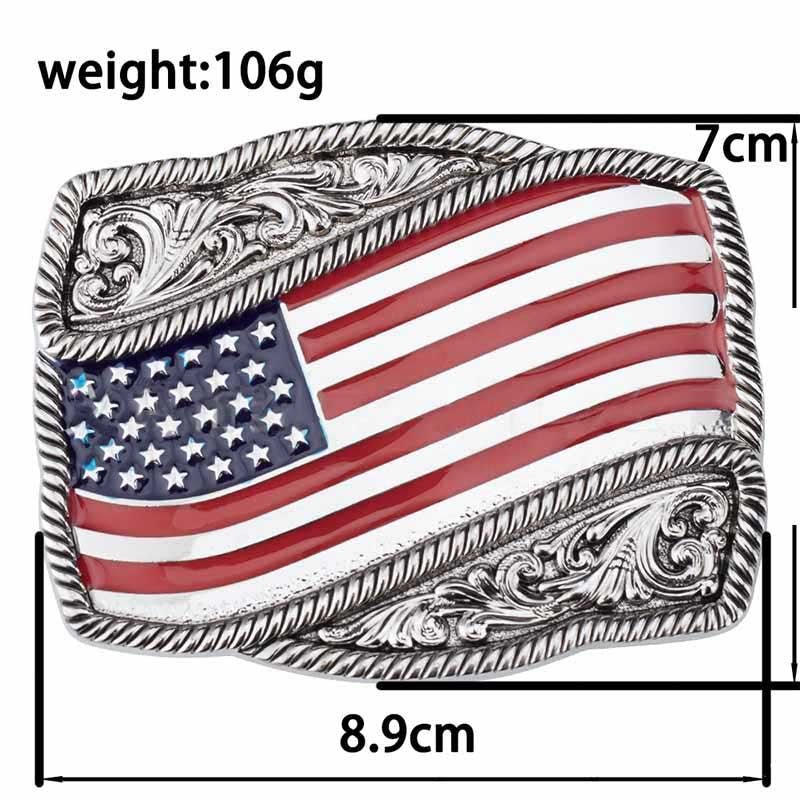 United States American Flag Western Belt Buckle - CowderryBelt BucklesGrey