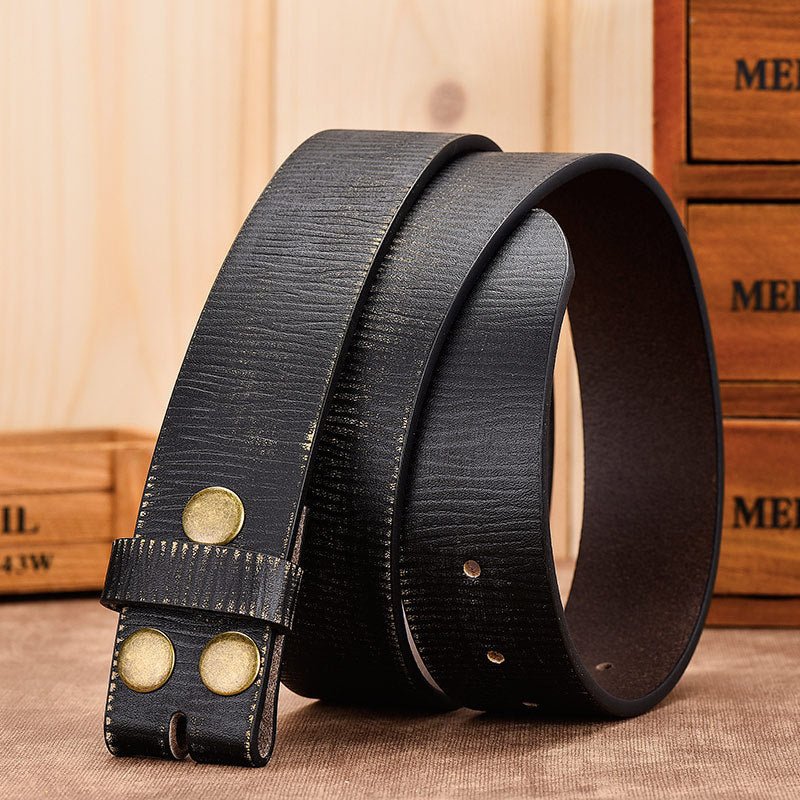 Vintage Belt Strap Without Buckle 1.5" Wide for Men - CowderryBeltsBlack