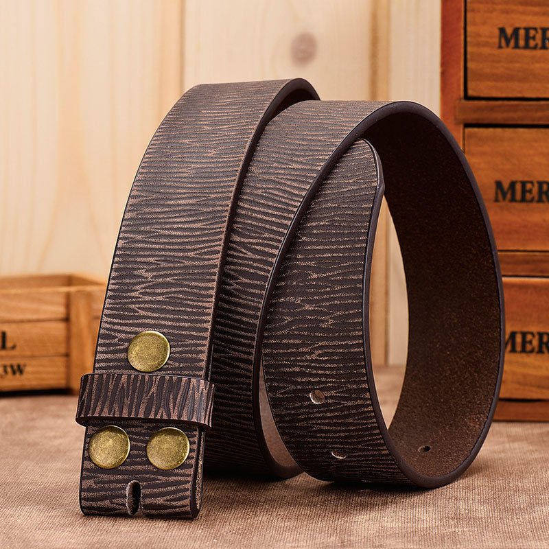 Vintage Belt Strap Without Buckle 1.5" Wide for Men - CowderryBeltsBrown