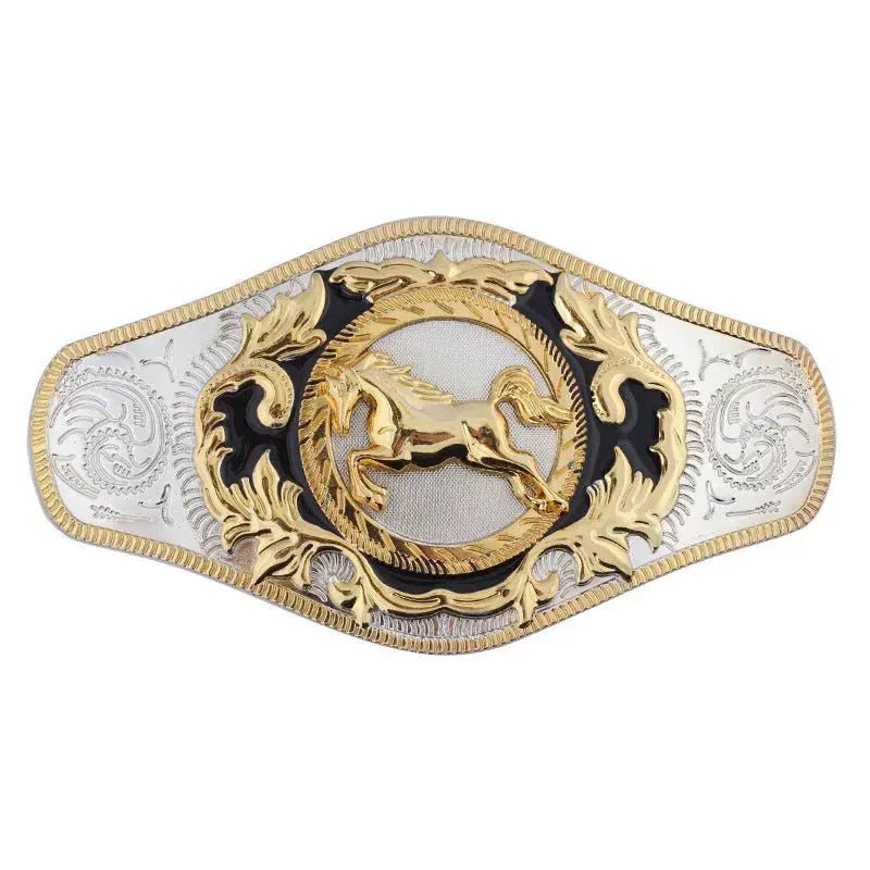 Western Belt Buckle Gold Large for Men - CowderryBelt BuckleHorse