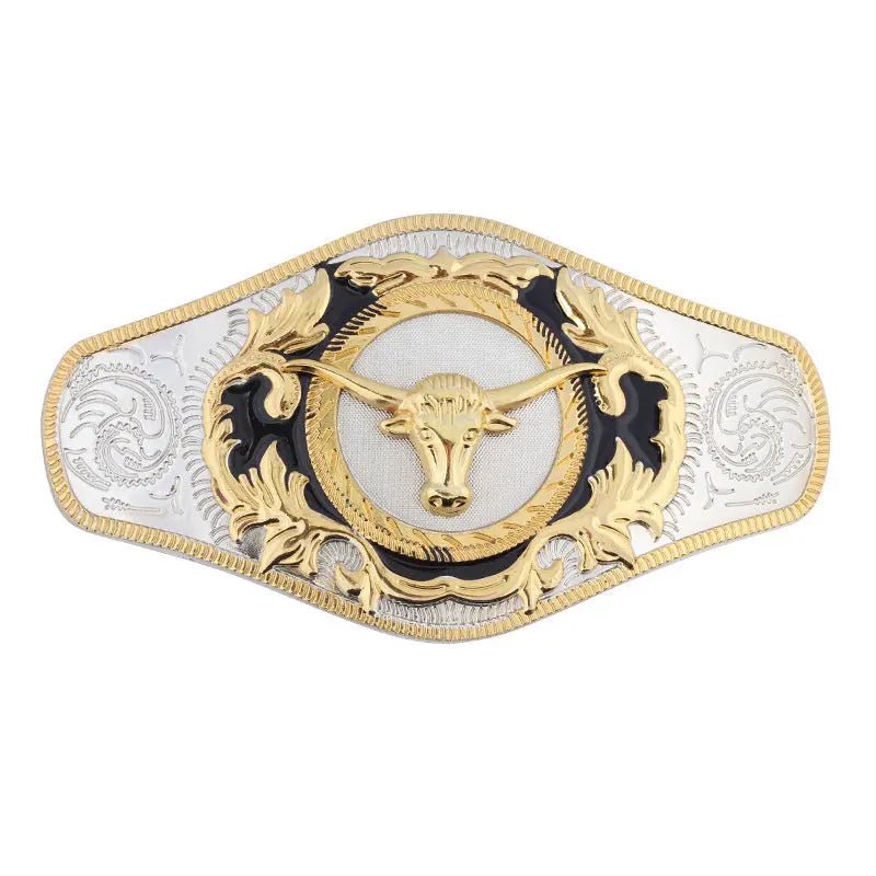Western Belt Buckle Gold Large for Men - CowderryBelt BuckleLonghorn