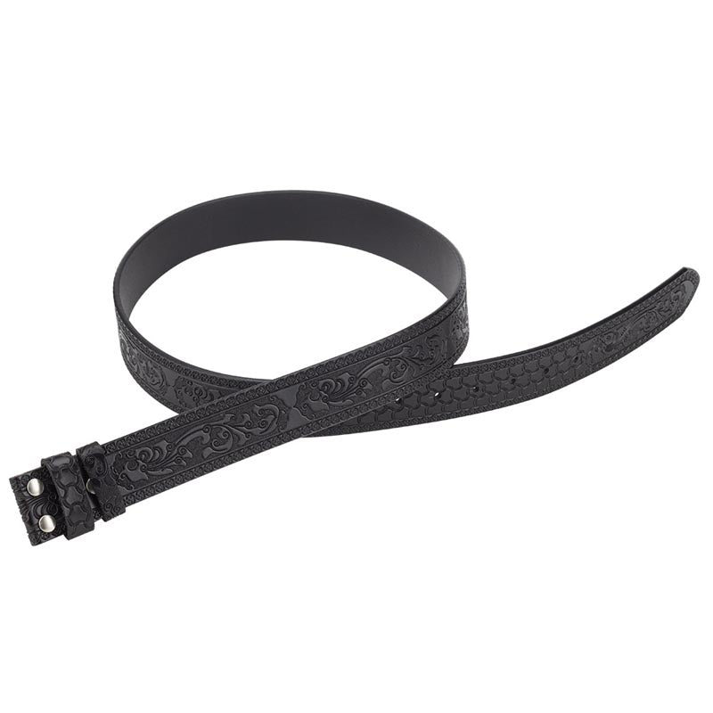 Western Belt Without Buckle 1.5" Wide with Snaps - CowderryBeltsBlack