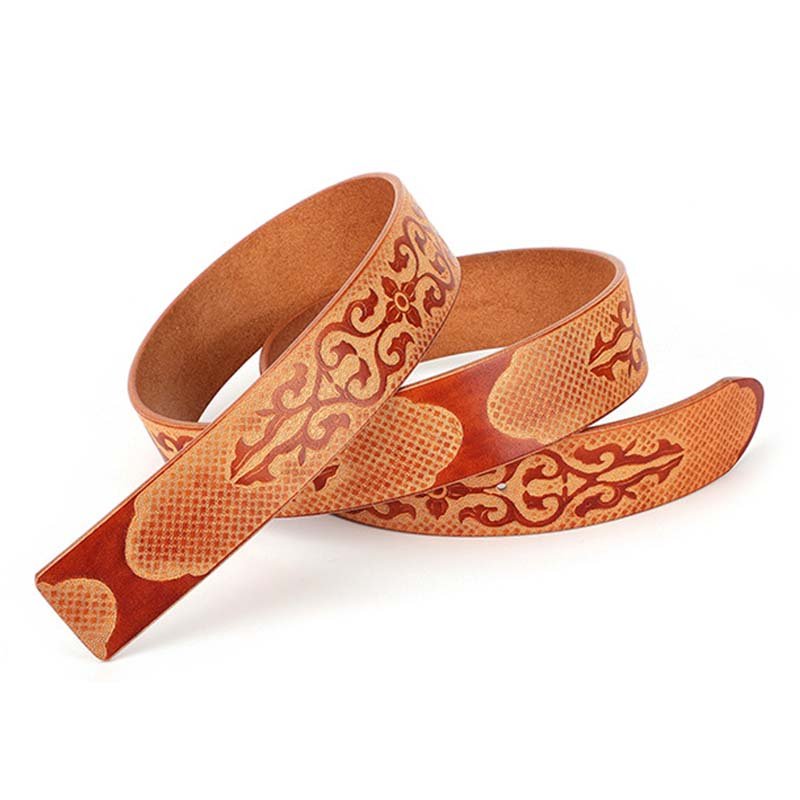 Western Belt Without Buckle 1.5" Wide with Snaps - CowderryBrown