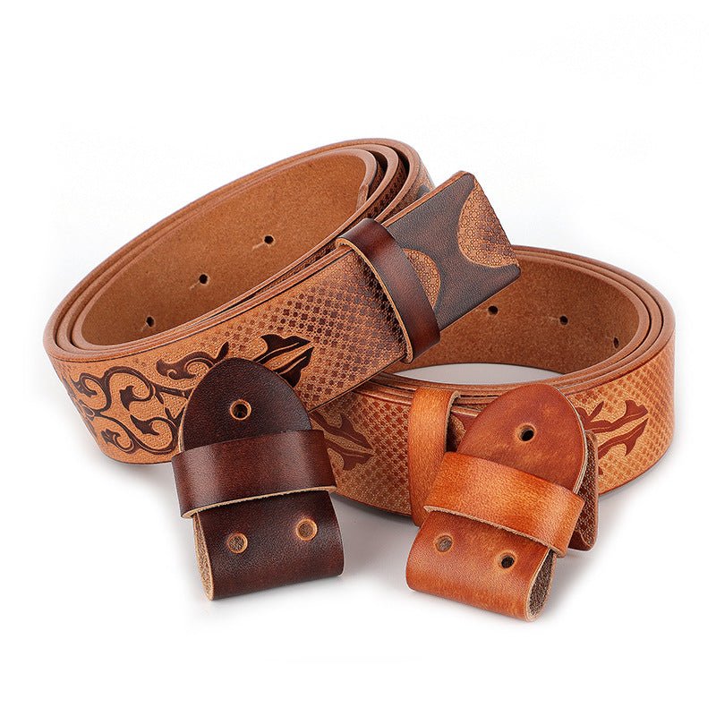 Western Belt Without Buckle 1.5" Wide with Snaps - CowderryCoffee