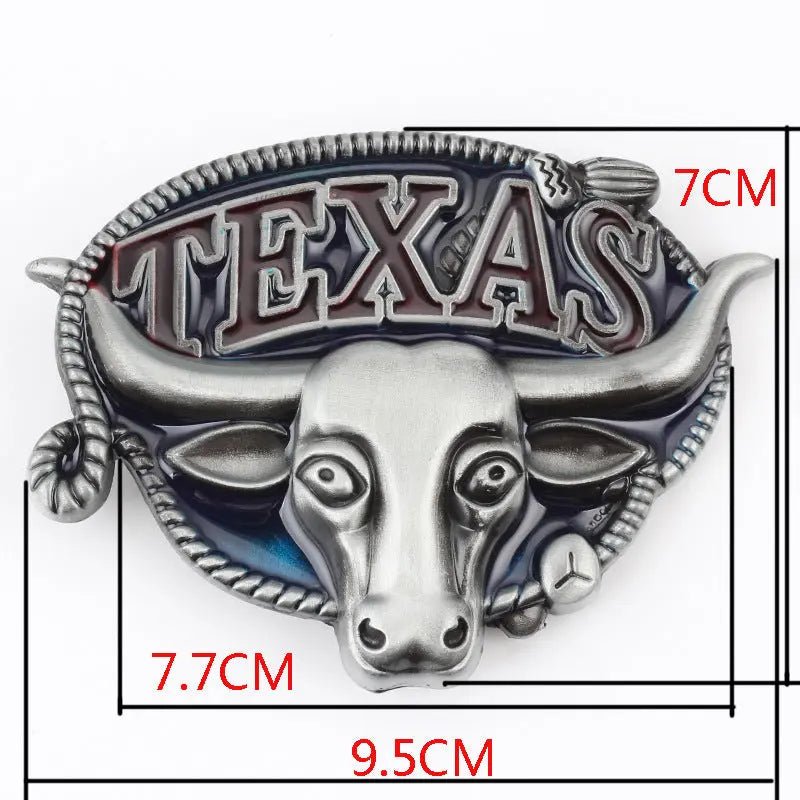 Western Cowboy Texas Longhorn Belt Buckle - CowderryBelt BuckleStyle 1
