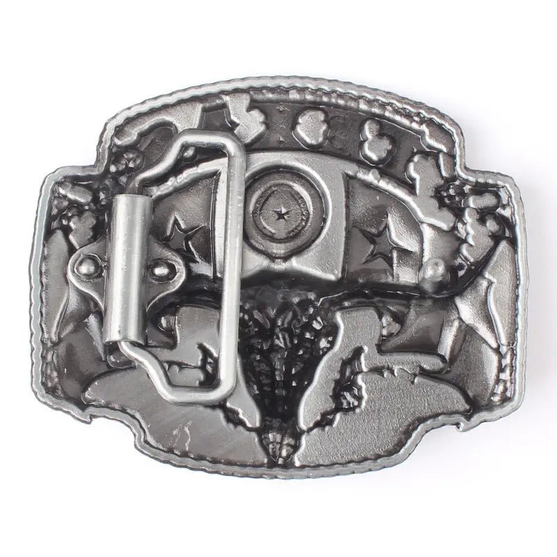 Western Cowboy Texas Longhorn Belt Buckle - CowderryBelt BuckleStyle 1