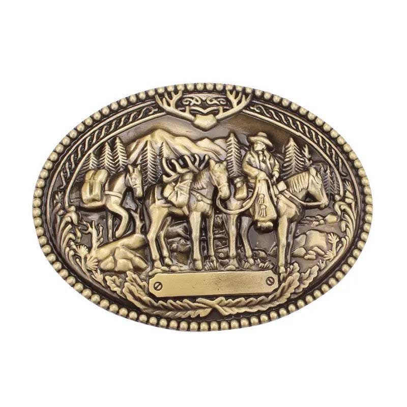 Western Cowboys Colts Belt Buckle - CowderryBelt BuckleBronze