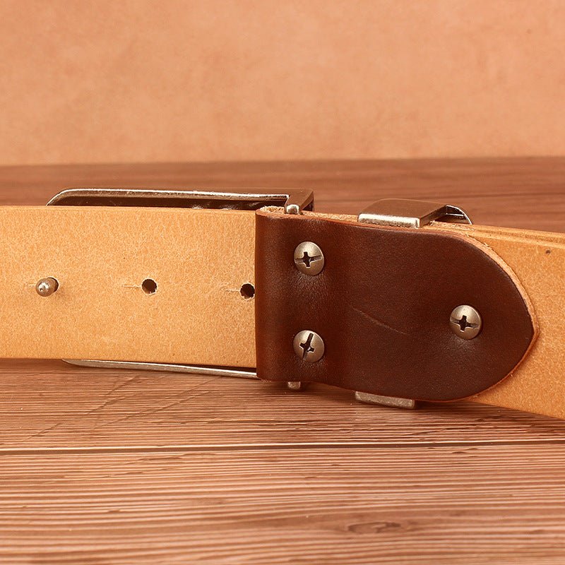 Western Leather Belt for Men - CowderryBrown