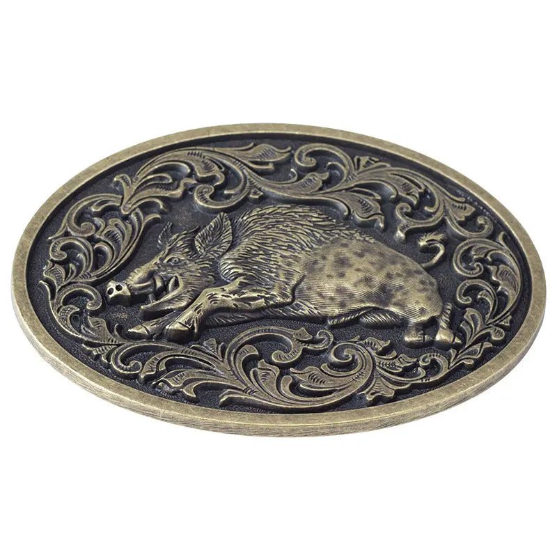 Wild Boar Brass Belt Buckle - CowderryBelt Buckle