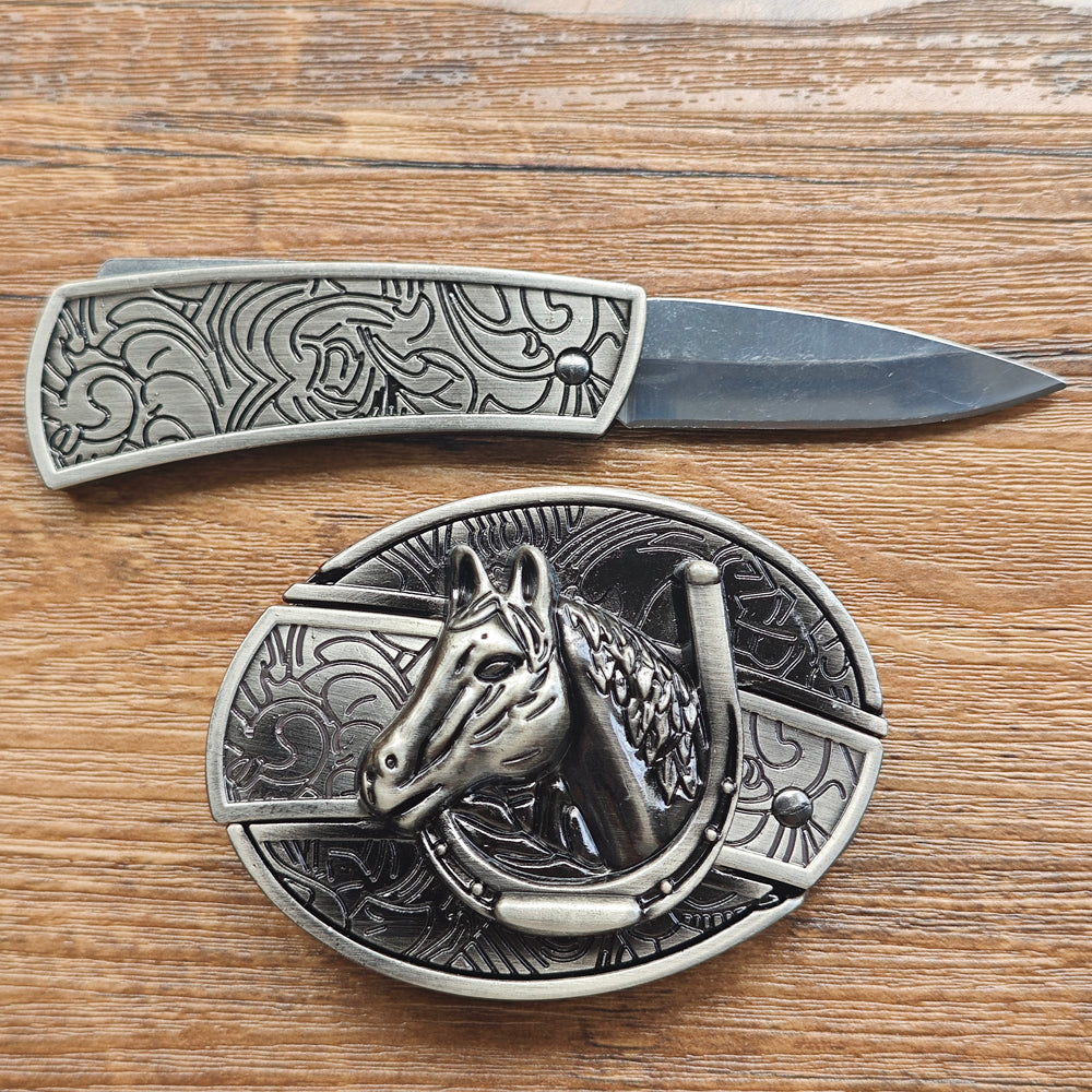 Horse Head Western Belt Buckle