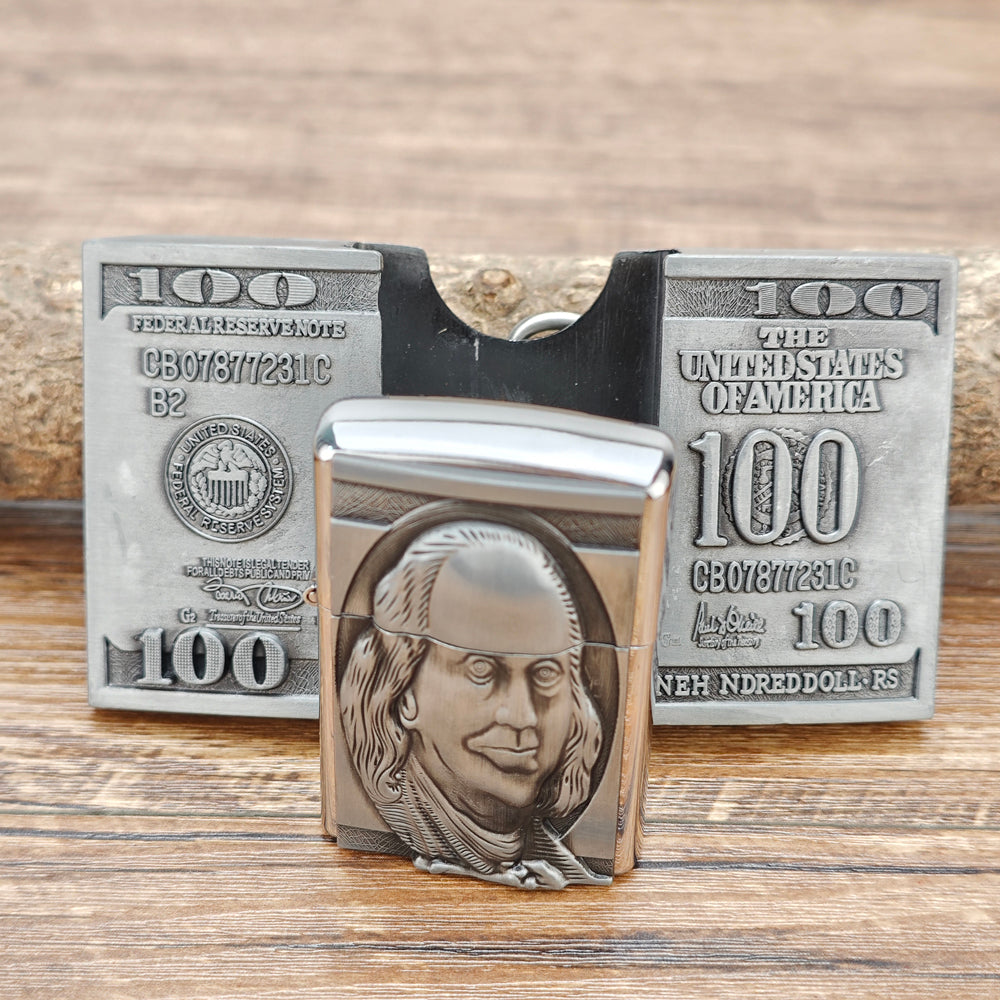 American Flag Belt and Money Lighter Buckle Set