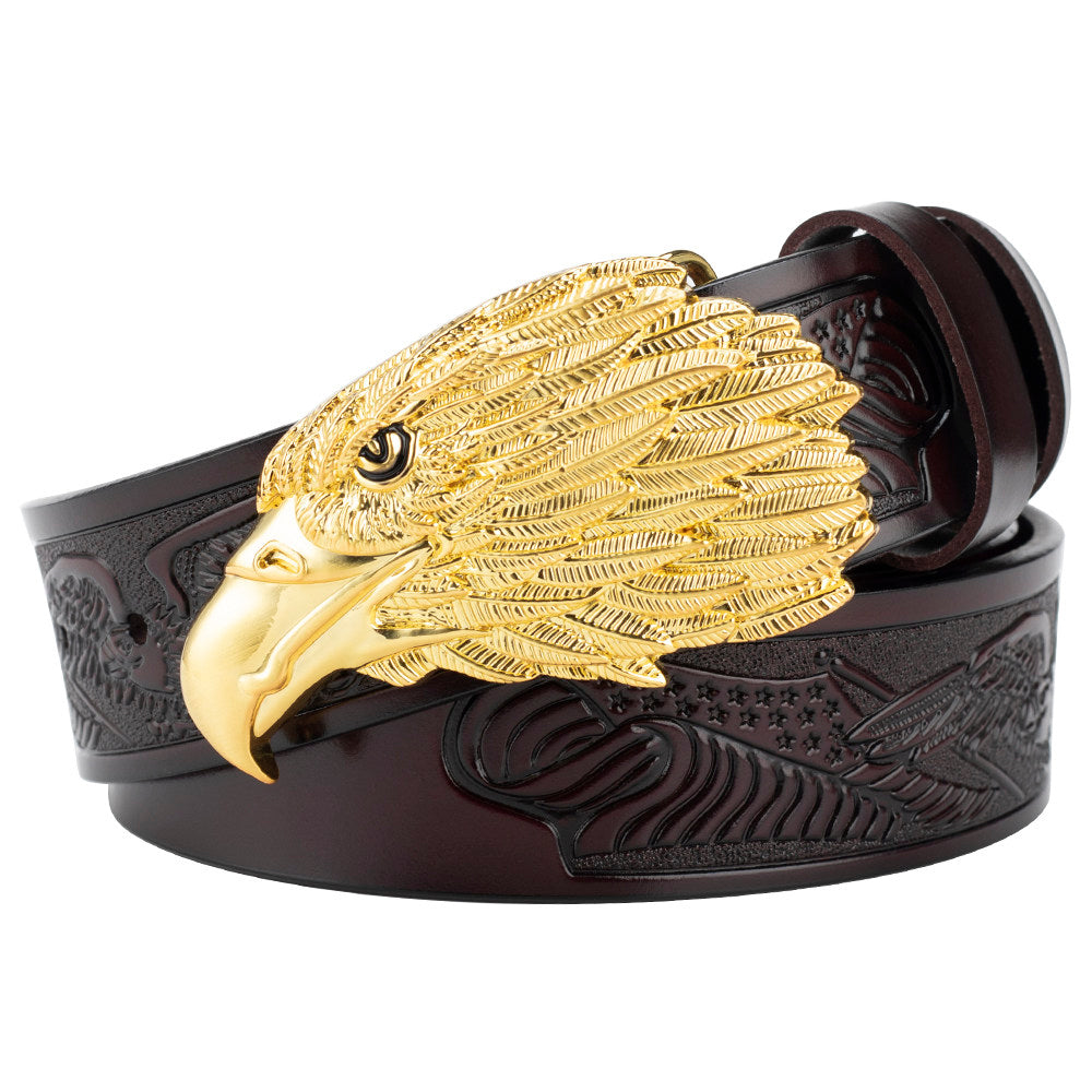Eagle American Patriot Embossed Leather Western Cowboy Belt