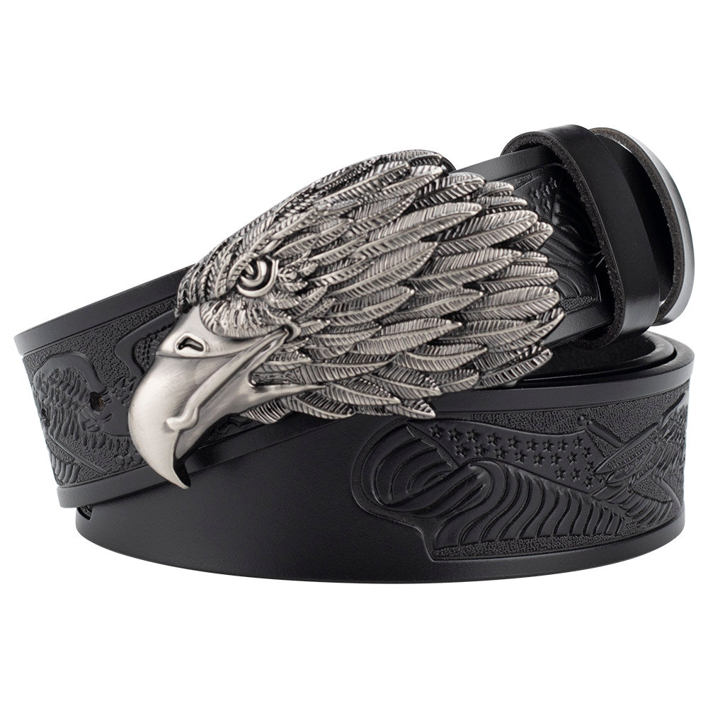 Eagle American Patriot Embossed Leather Western Cowboy Belt