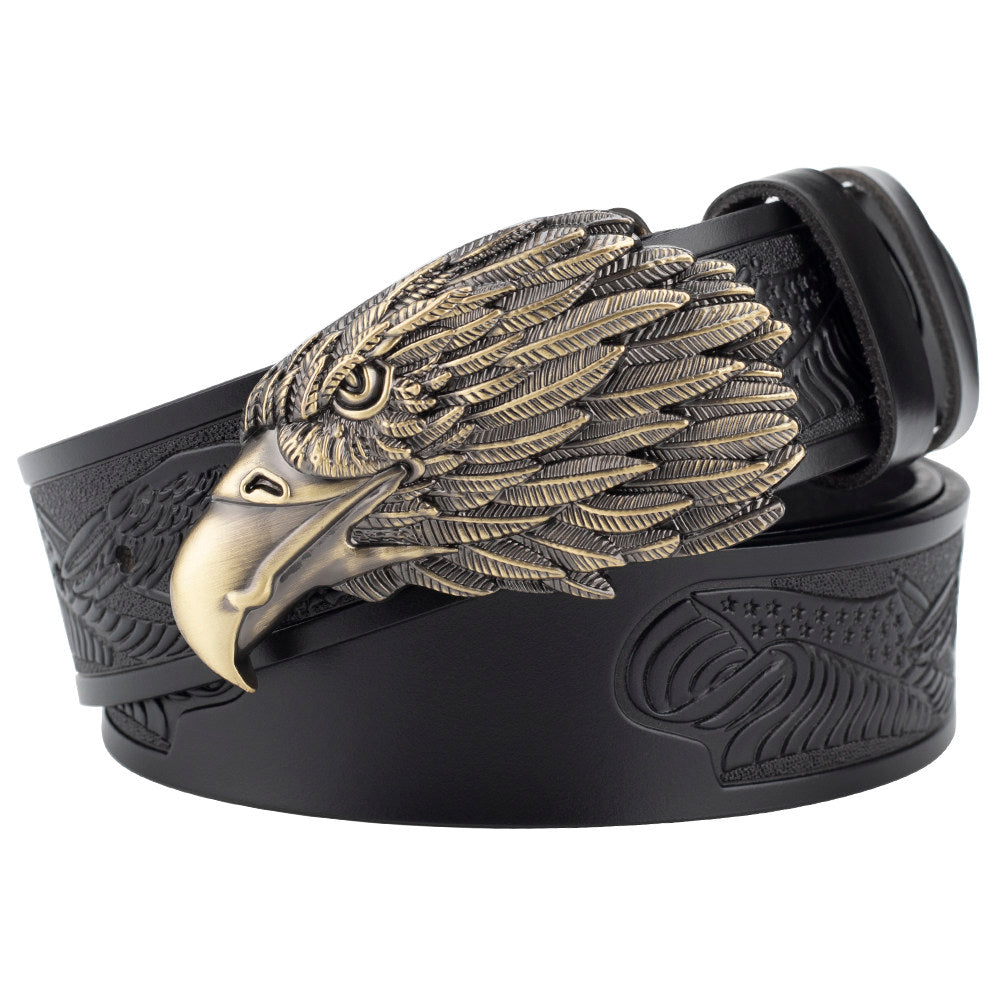 Eagle American Patriot Embossed Leather Western Cowboy Belt