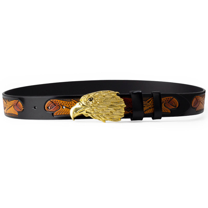Eagle American Patriot Embossed Leather Western Cowboy Belt