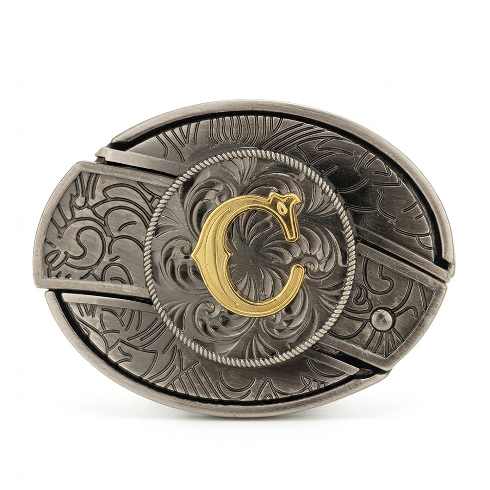 Initial A To Z Western Belt Buckle for Cowboy Cowgirl