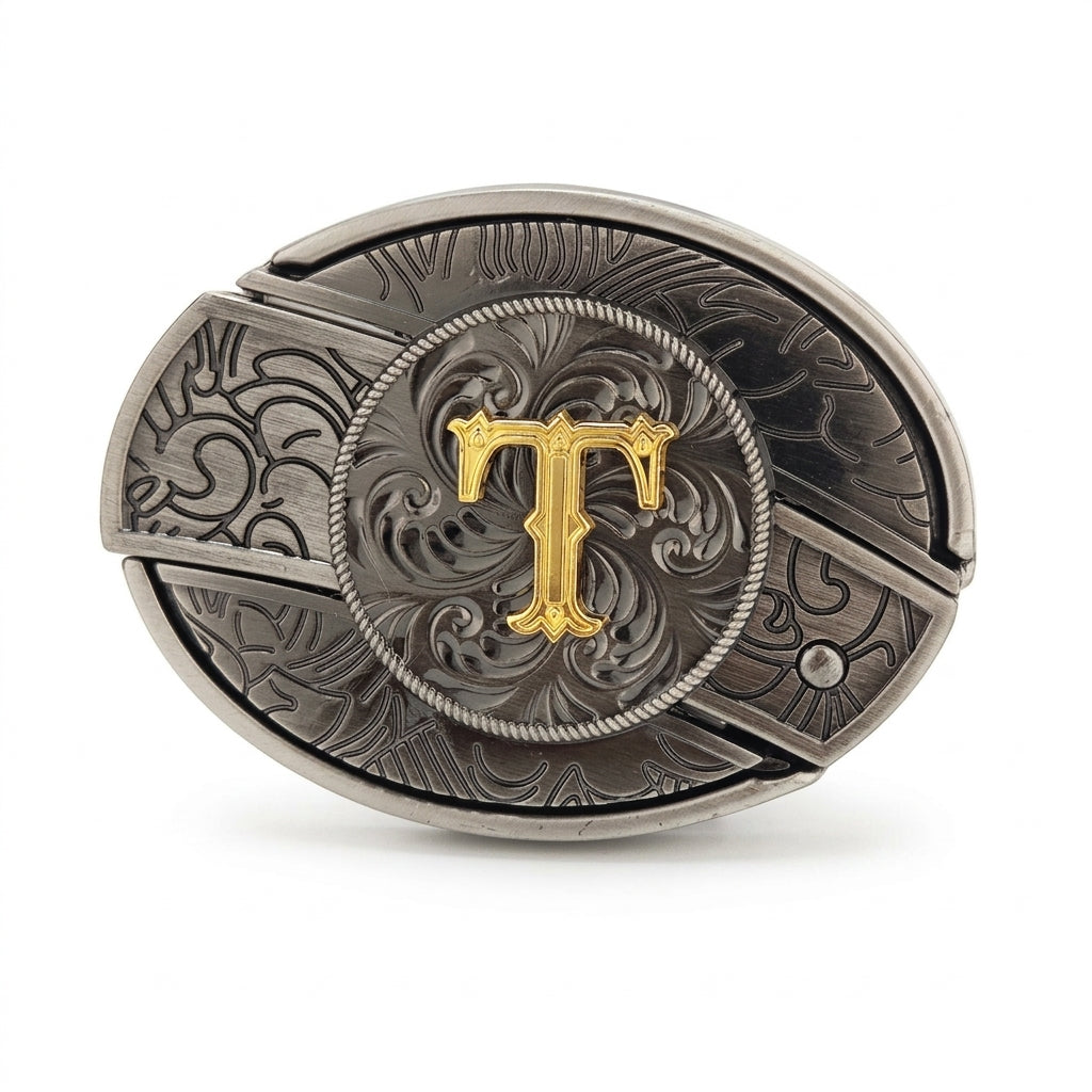 Initial A To Z Western Belt Buckle for Cowboy Cowgirl