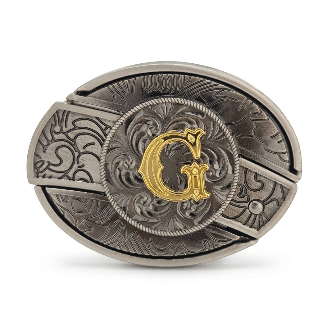 Initial A To Z Western Belt Buckle for Cowboy Cowgirl