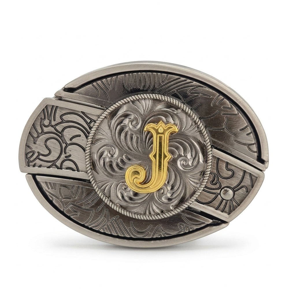 Initial A To Z Western Belt Buckle for Cowboy Cowgirl