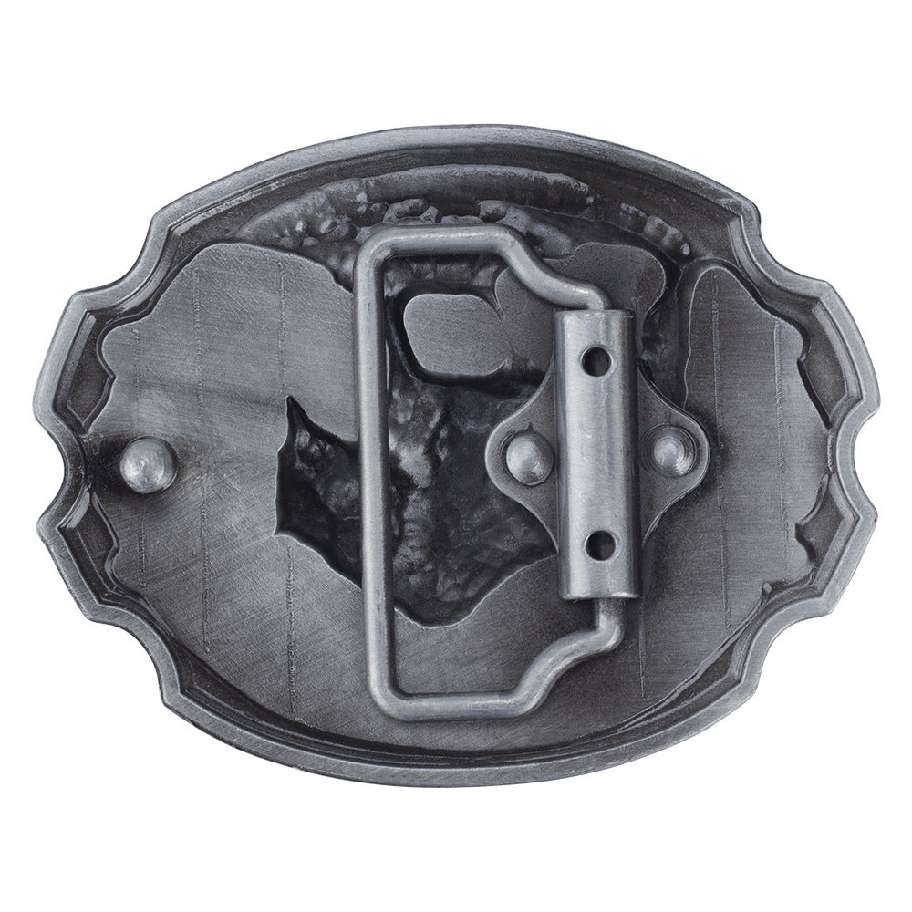 Grizzly Bear Belt Buckle Color Oval
