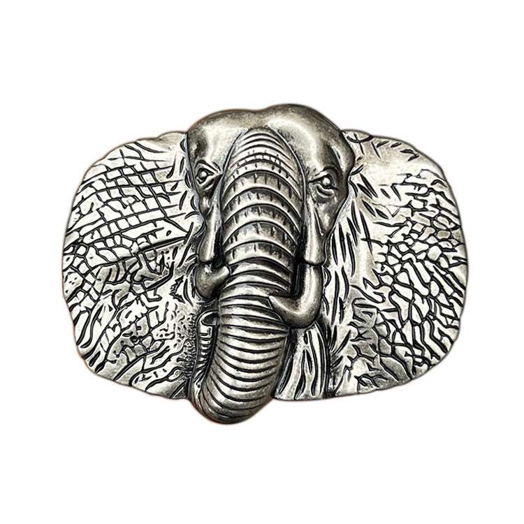 Elephant Western Belt Buckle