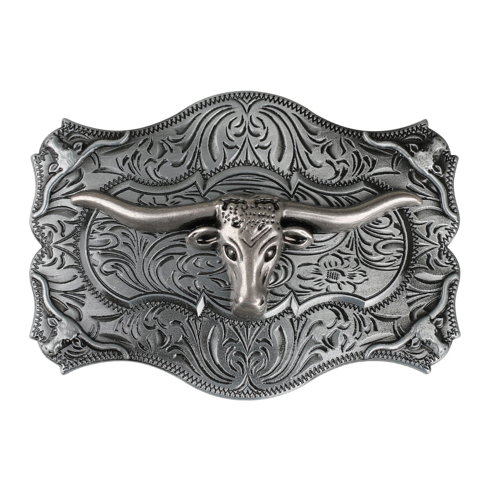 Antique Silver Western Belt Buckle for Cowboy Cowgirl