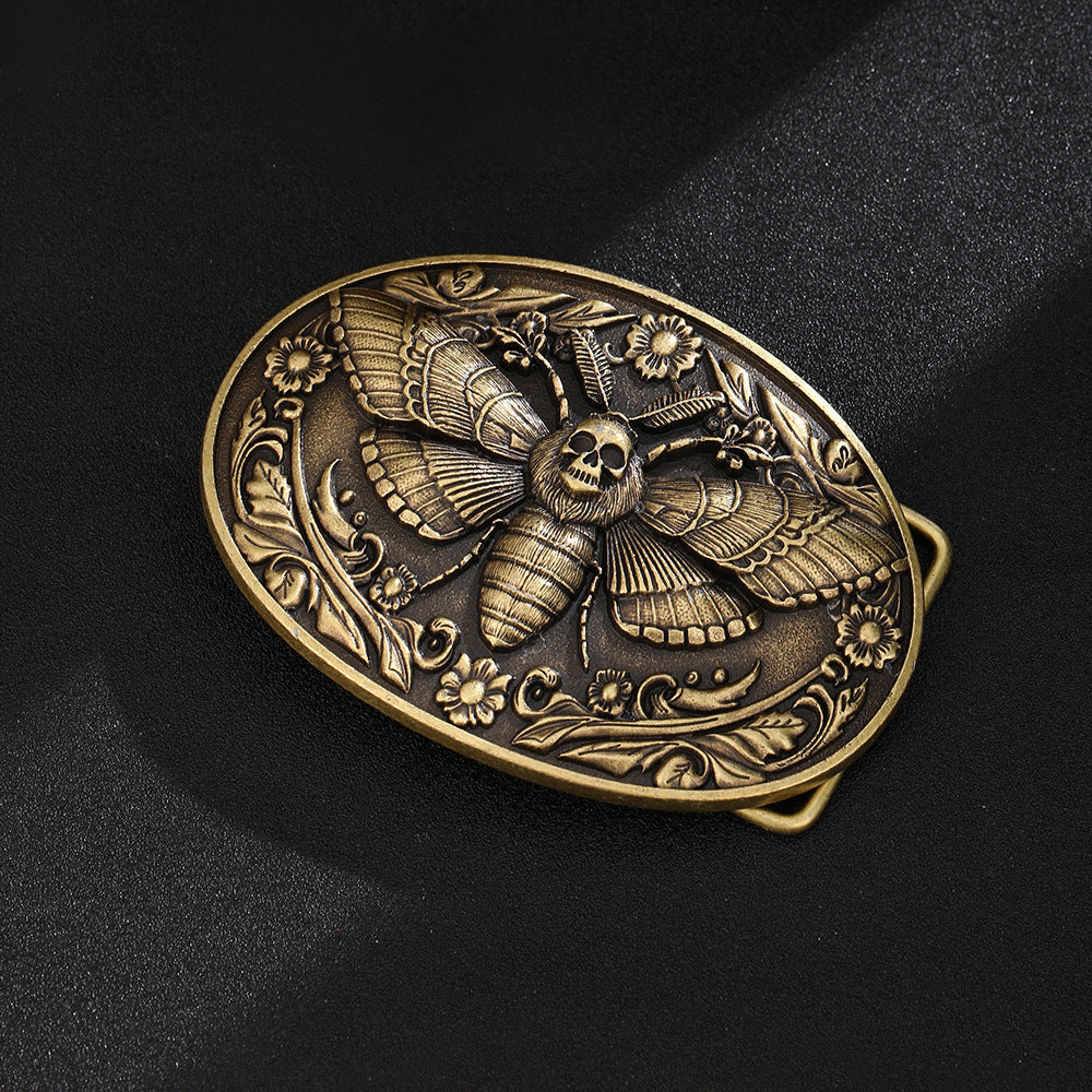 Death Moth Skull Belt Buckle