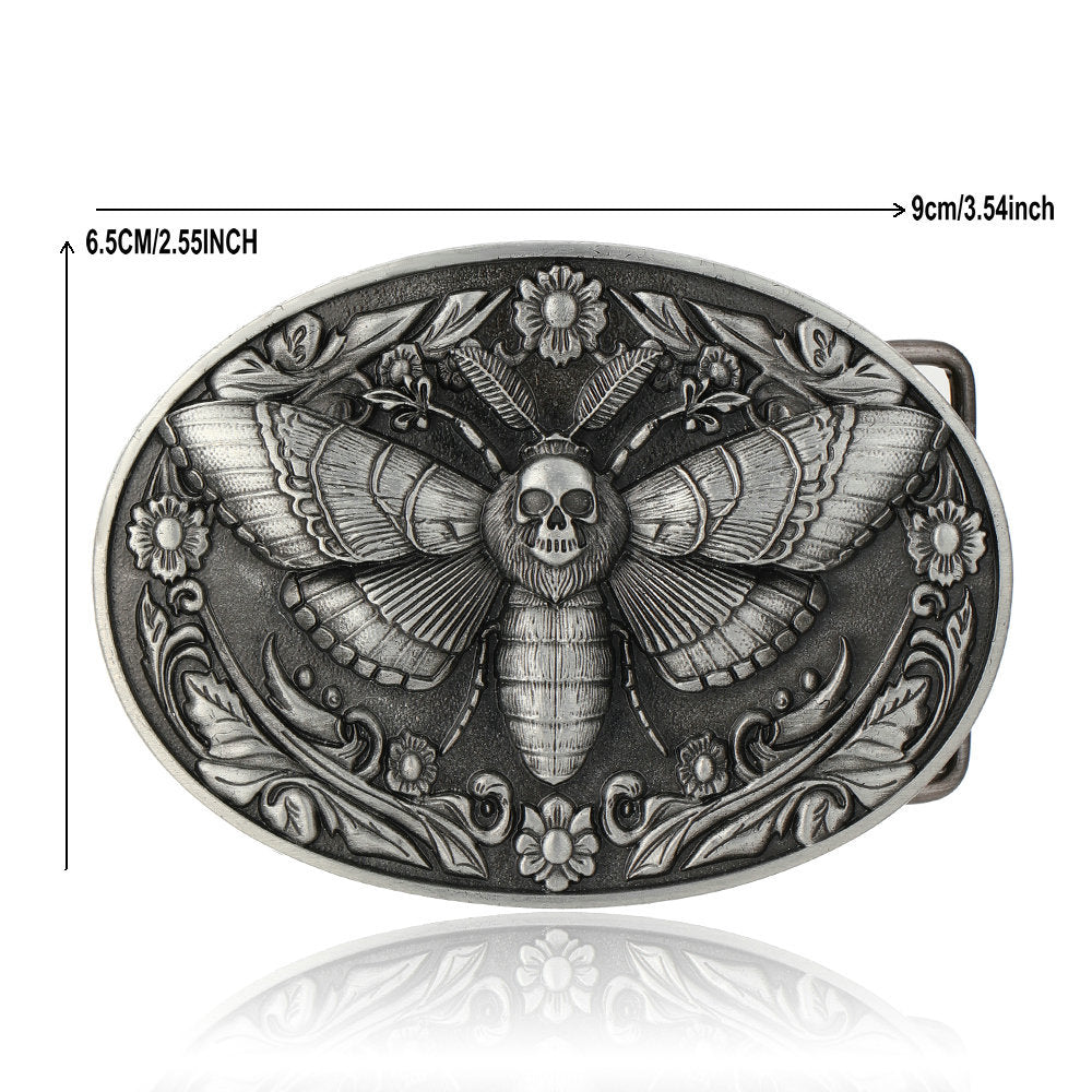 Death Moth Skull Belt Buckle