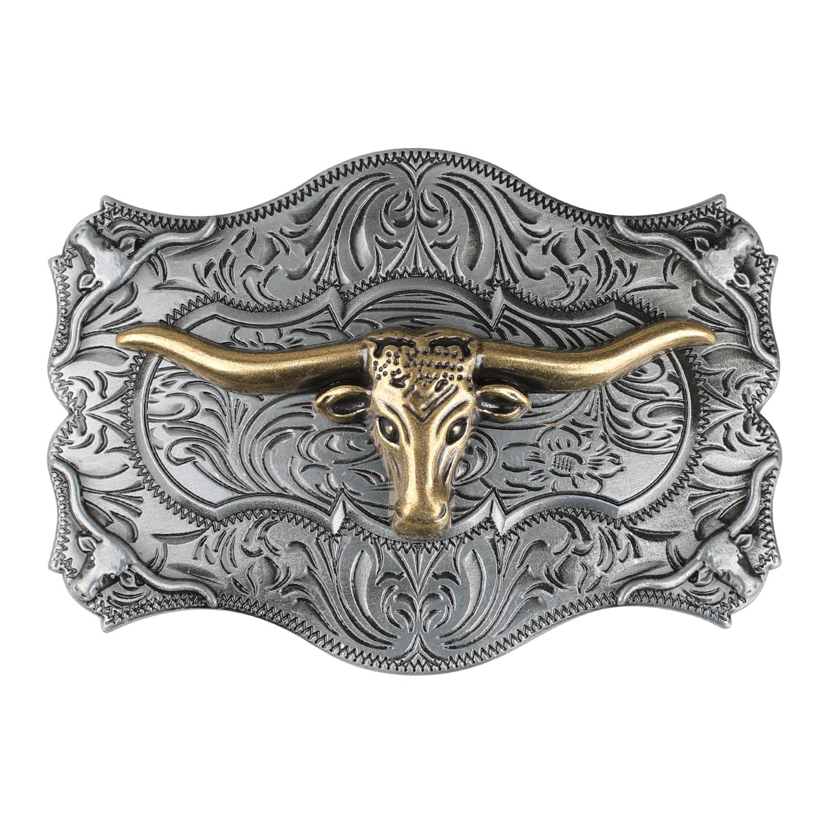 Antique Silver Western Belt Buckle for Cowboy Cowgirl