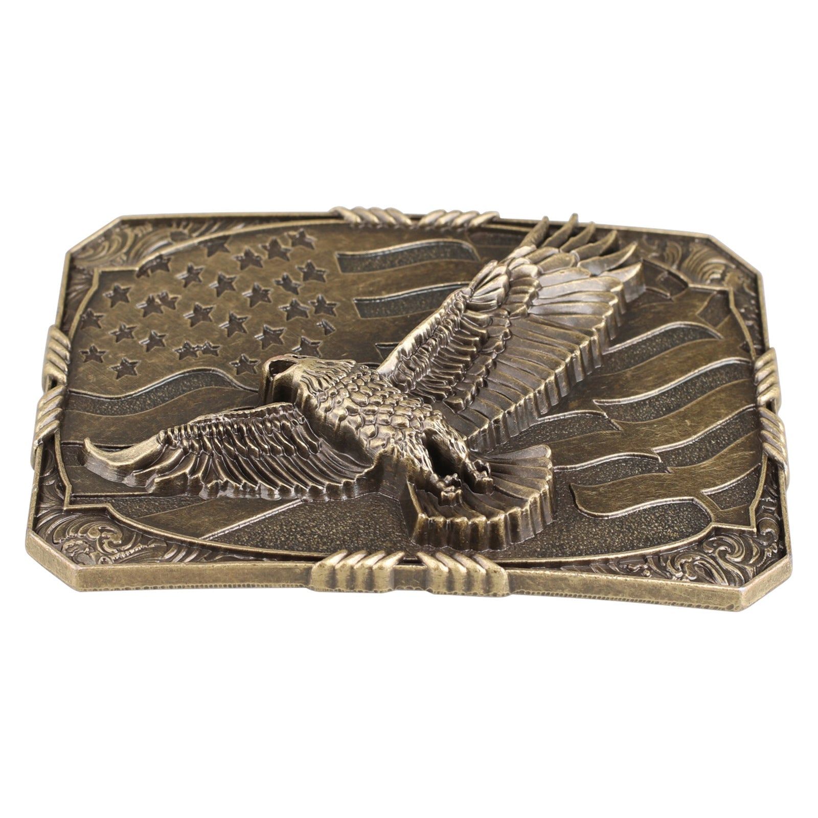 Vintage American Eagle Flag  Western Cowboy Belt Buckle