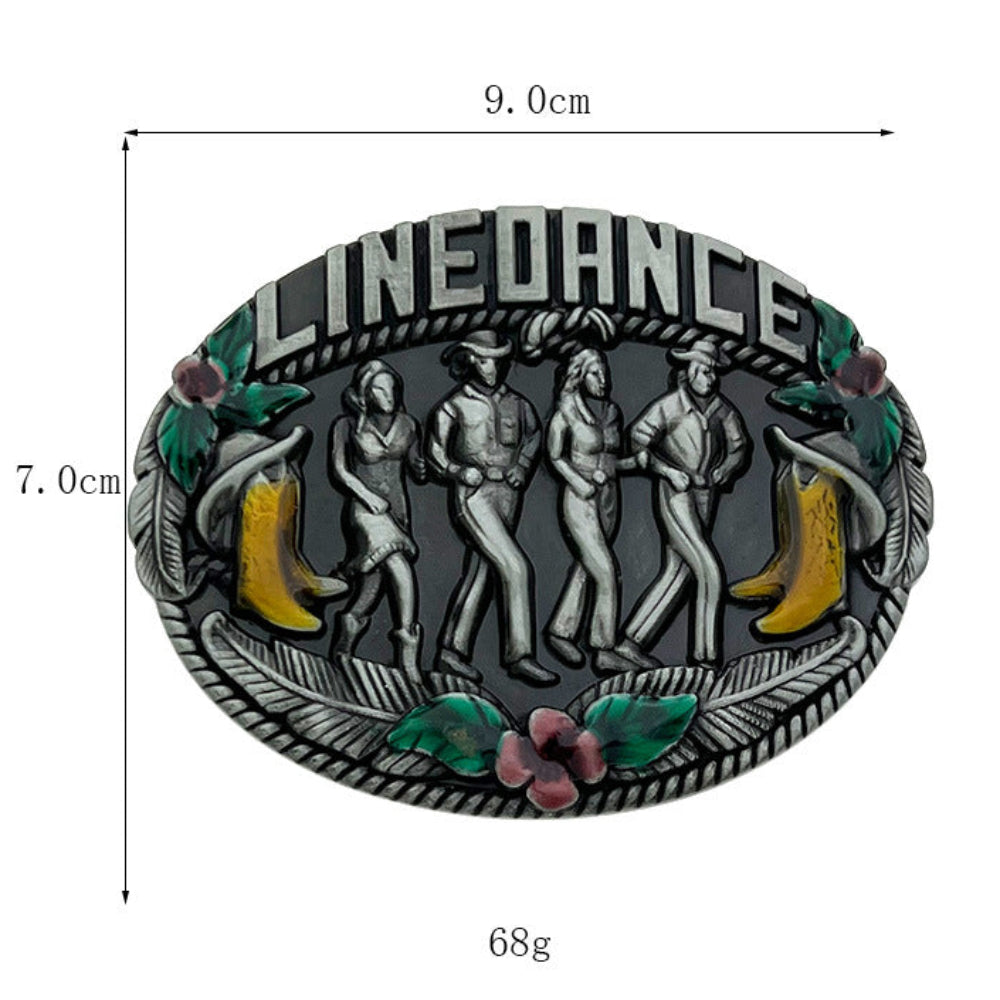 Line Dancing Belt Buckle