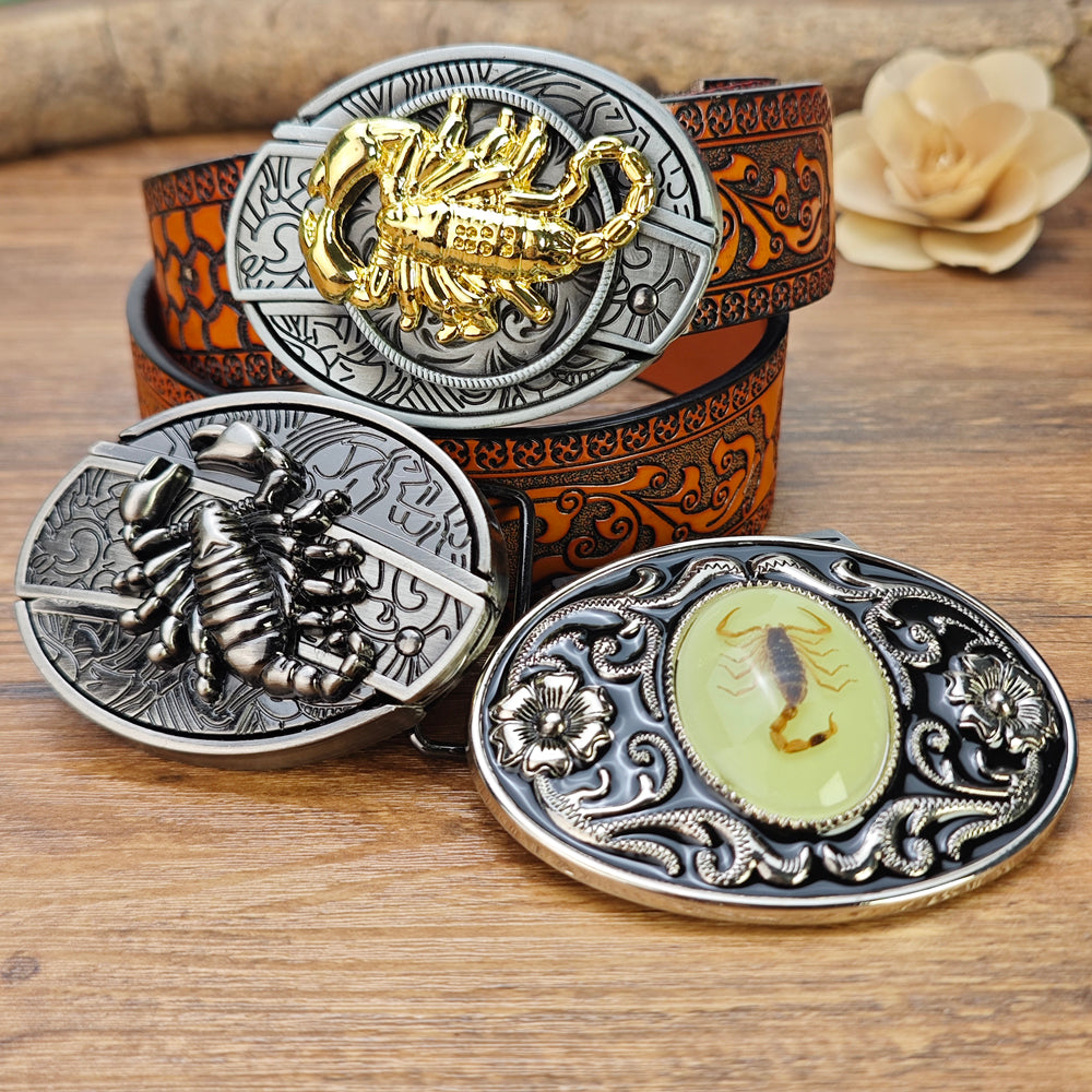 Scorpion Western Brown Utility Belt and Buckle Set