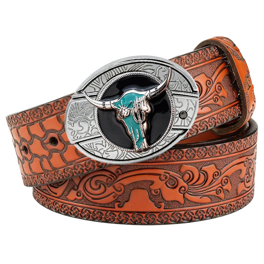 Turquoise Longhorn Skull Western Utility Belt