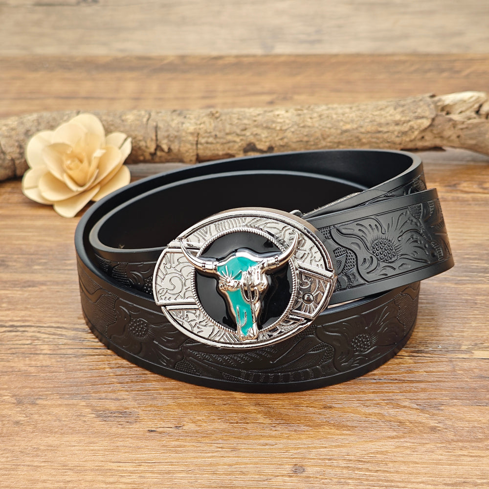 Western Cowboy Longhorn Belt Set