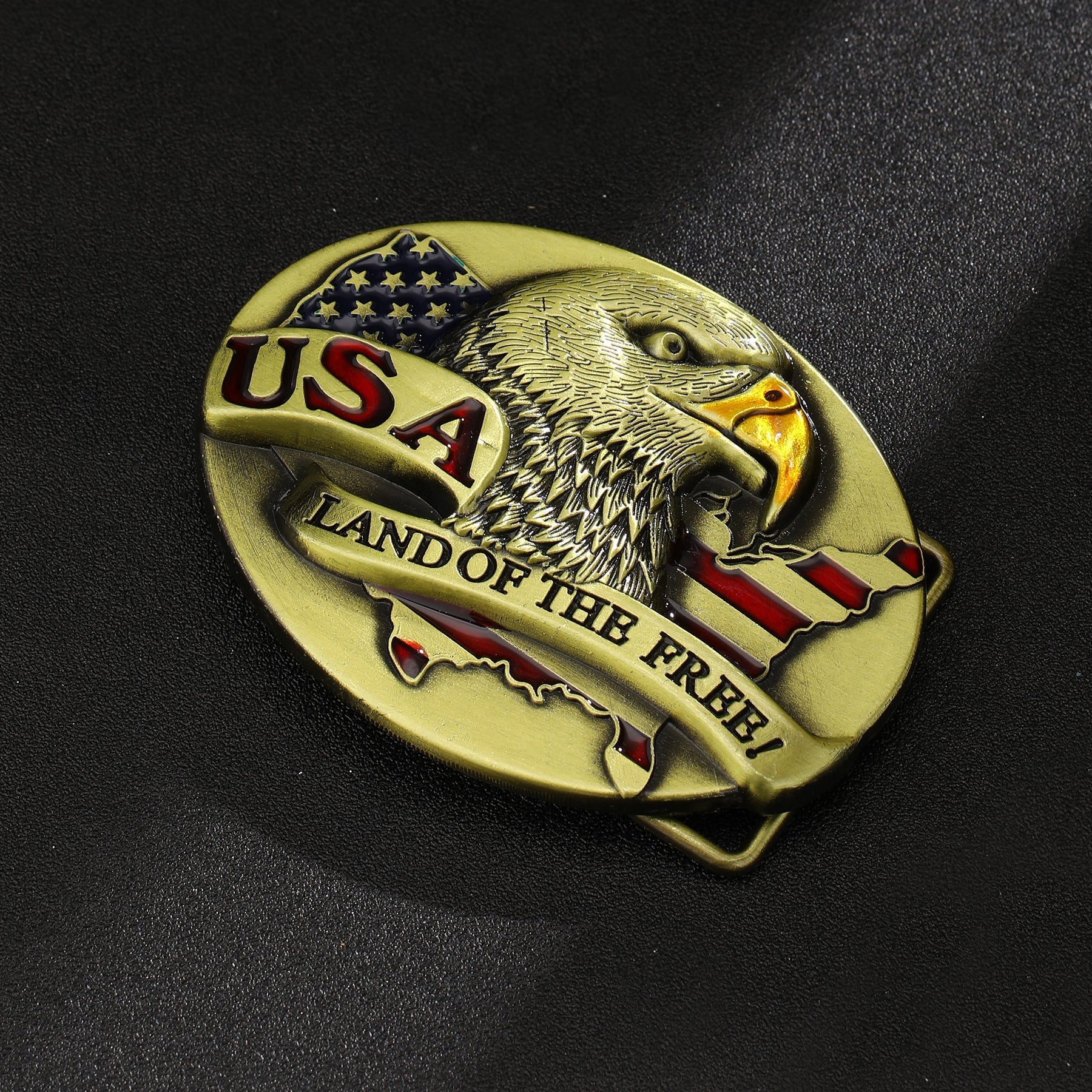 American Bald Eagle USA Flag Belt Buckle - CowderryBelt BucklesBrown