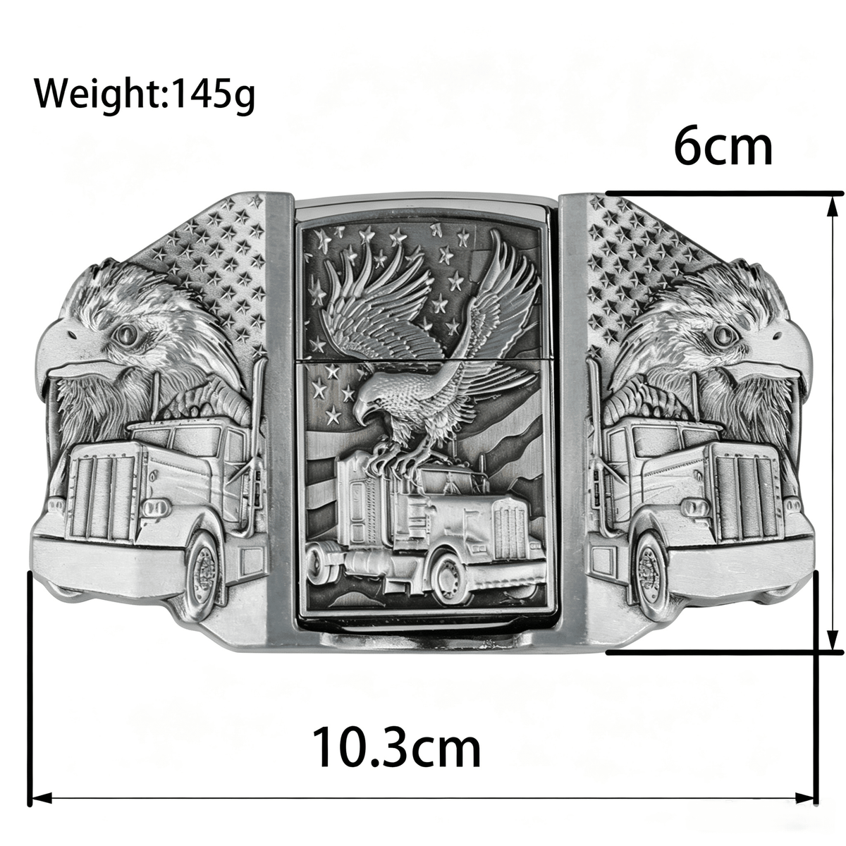 American Eagle Patriotic Leather Belt Hidden Lighter - CowderryBelts28-34 (Fit Waist 26-32 in)
