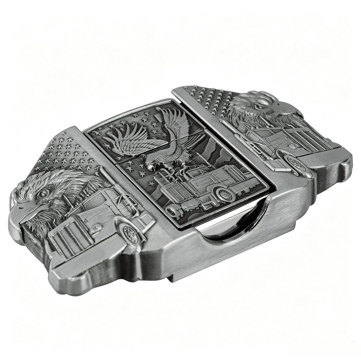 American Eagle Patriotic Leather Belt Hidden Lighter - CowderryBelts28-34 (Fit Waist 26-32 in)