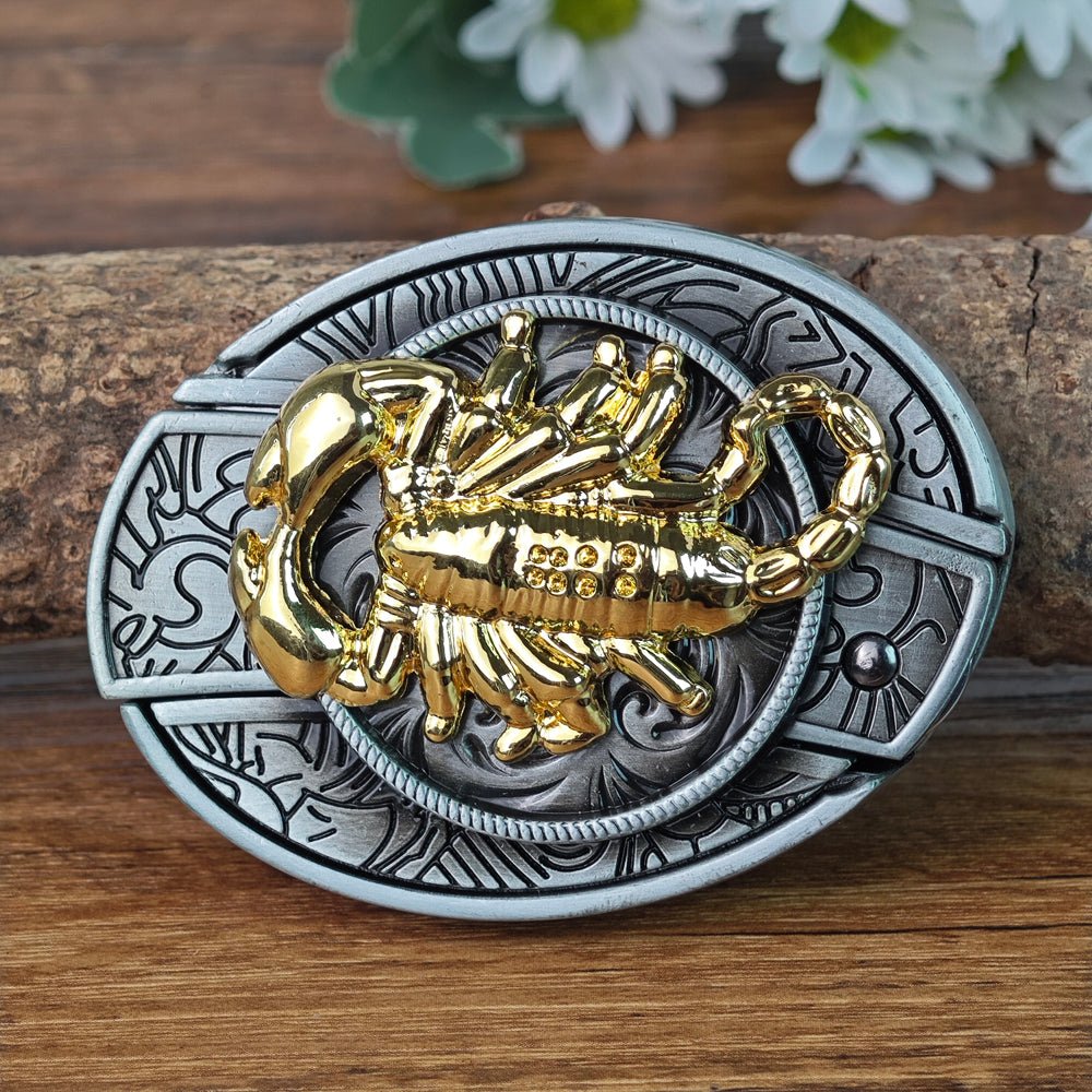 Antique Silver Cowboy Belt Buckle - CowderryBelt BucklesGold Scorpion