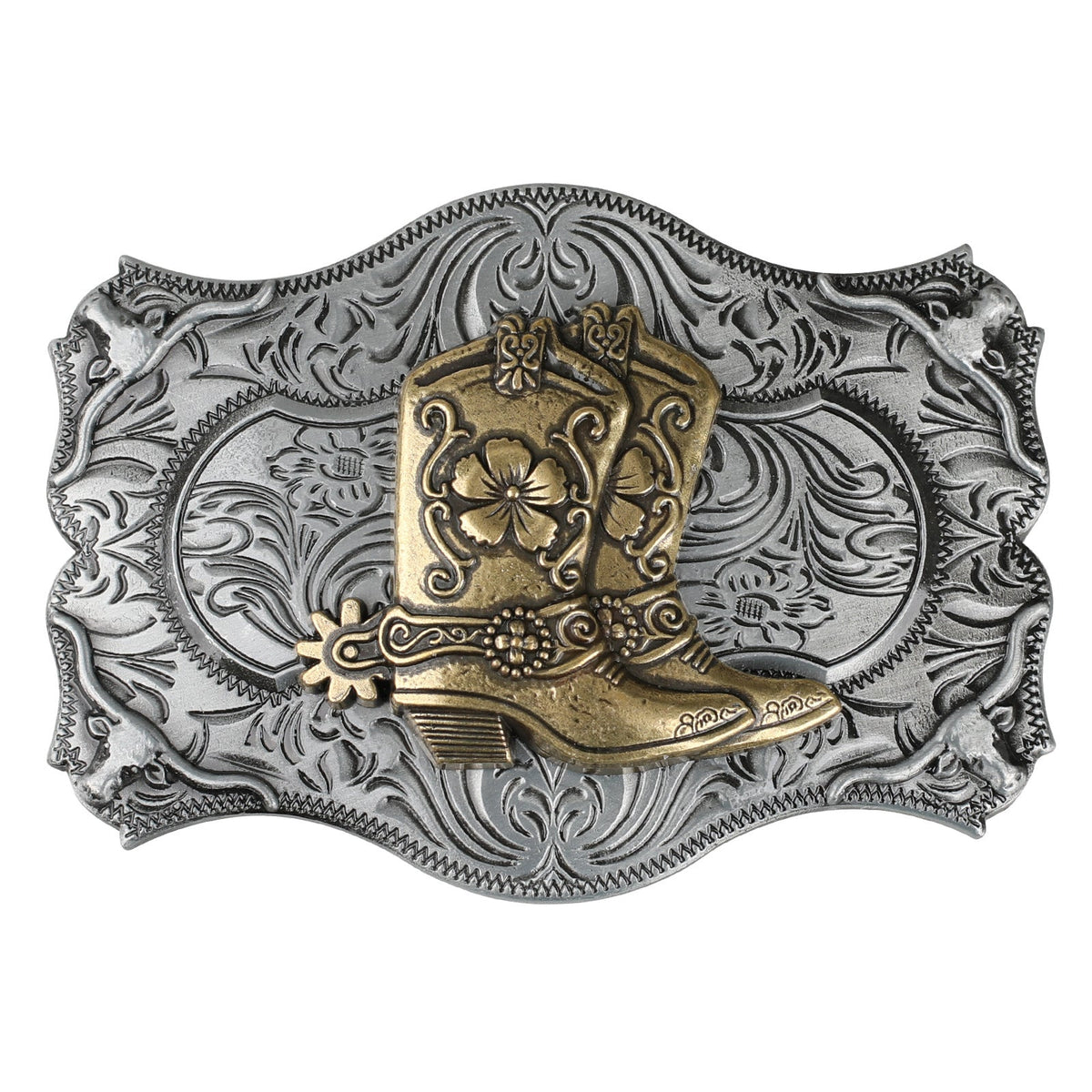 Antique Silver Western Belt Buckle for Cowboy Cowgirl - CowderryBelt BucklesBoots