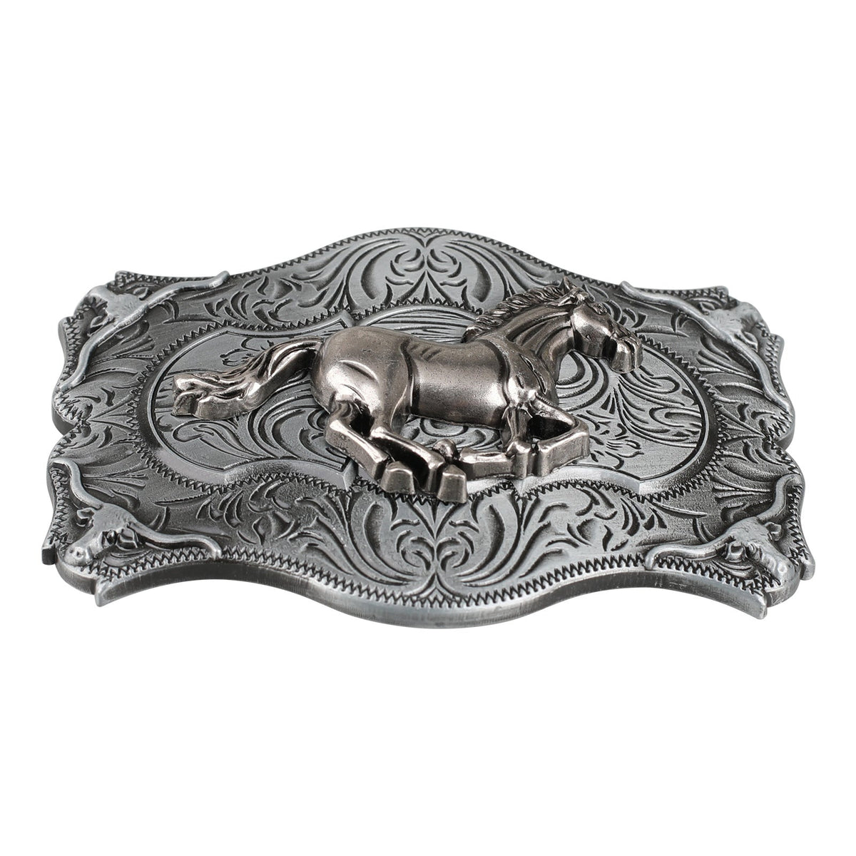 Antique Silver Western Belt Buckle for Cowboy Cowgirl - CowderryBelt BucklesHorse