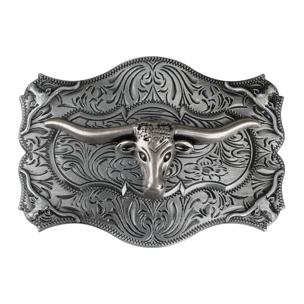 Antique Silver Western Belt Buckle for Cowboy Cowgirl - CowderryBelt BucklesLonghorn