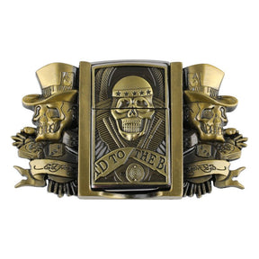 Belt Buckle with Lighter - CowderryBelt BucklesSkull Brown