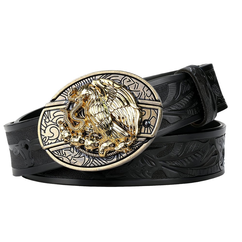 Black Leather Longhorn Rodo Belt - CowderryBeltsEagle & Serpent