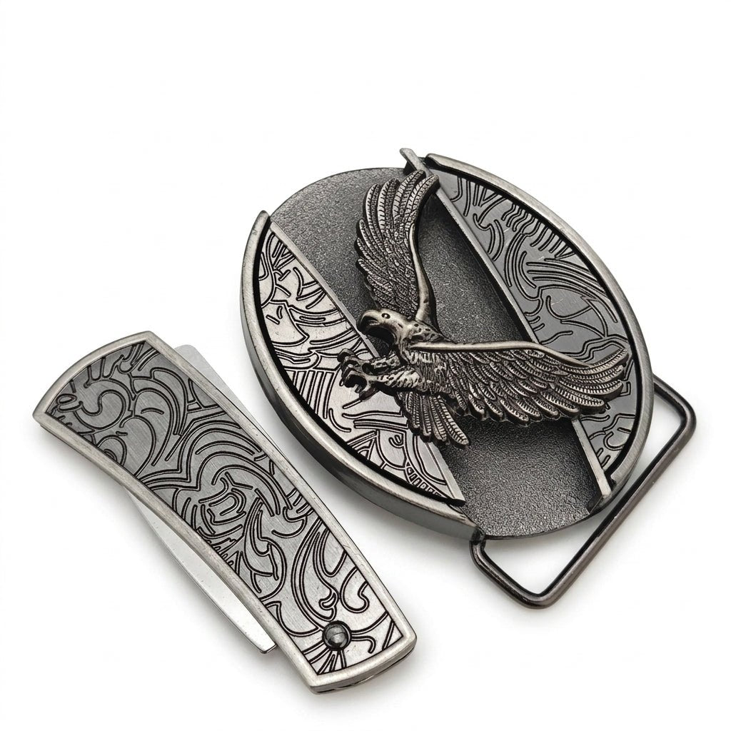 Cool Belt Buckle – Custom Text Engraved on the Back - CowderryBelt BuckleBull Head